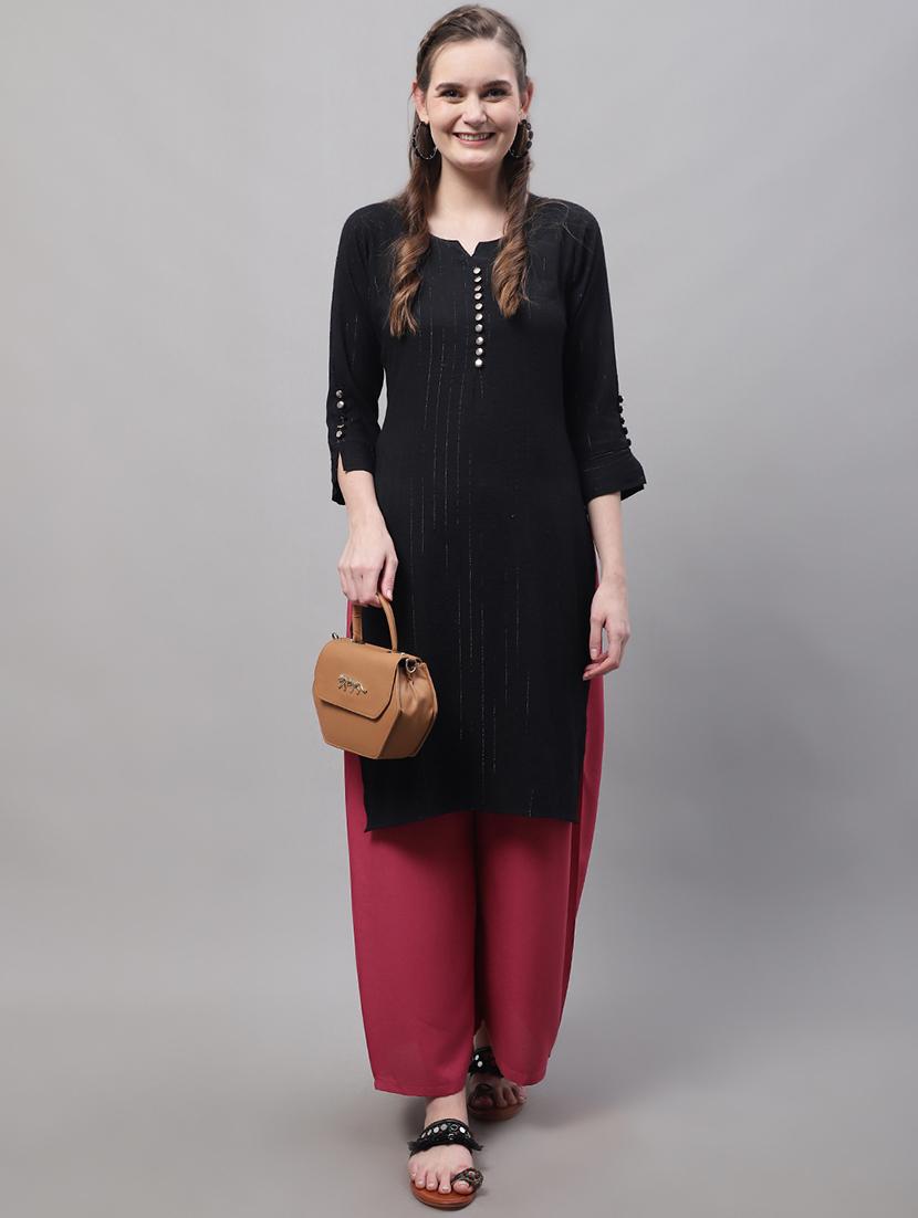 pink rayon palazzos - 20151940 - Standard Image - 3