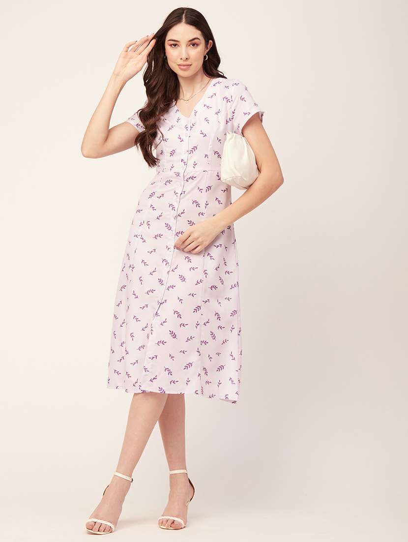 women's  leaf print dress