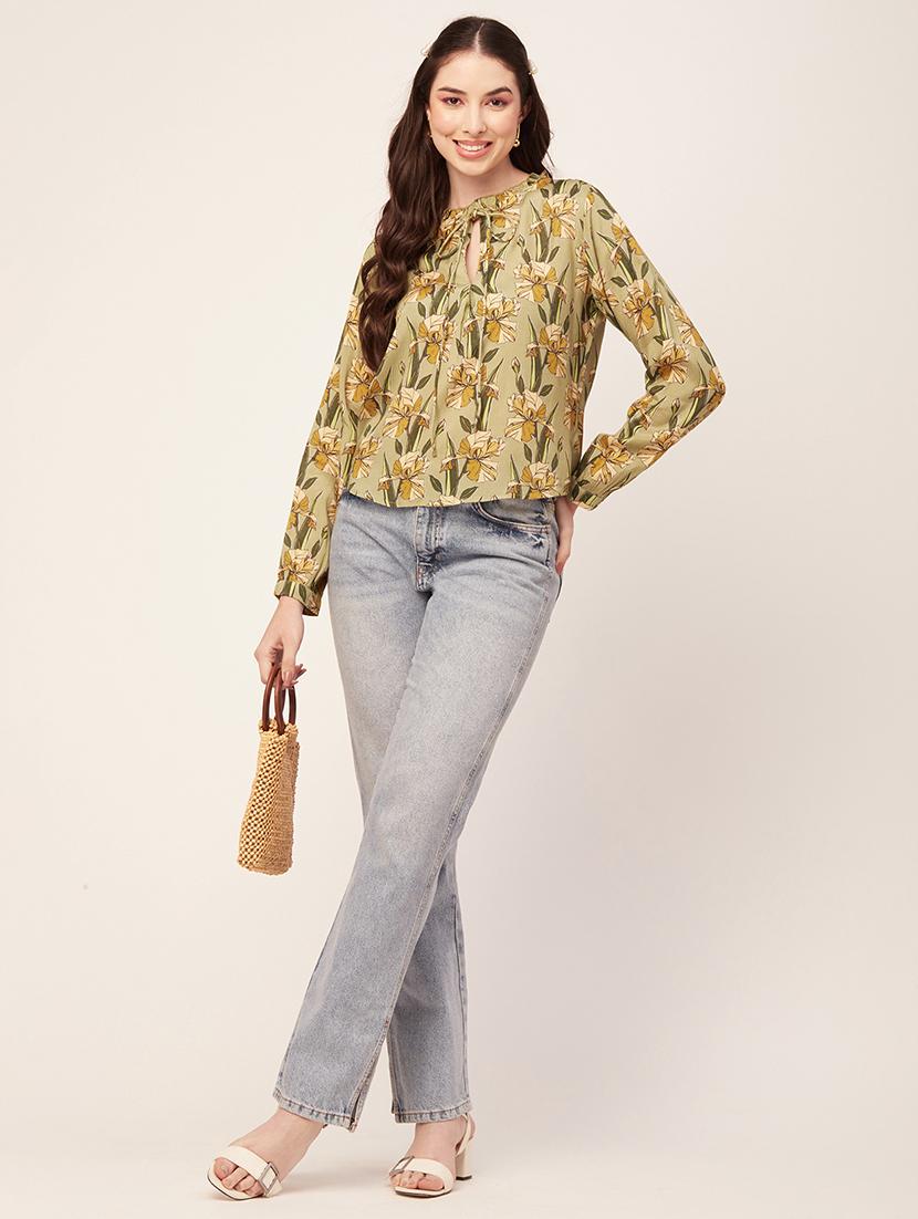 women's straight tie-up neck top - 20152415 - Standard Image - 3