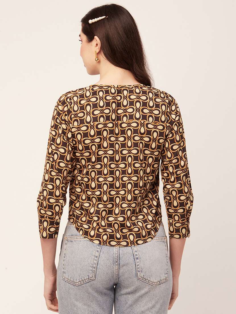 women's crop notch neck top - 20152436 -  Standard Image - 3