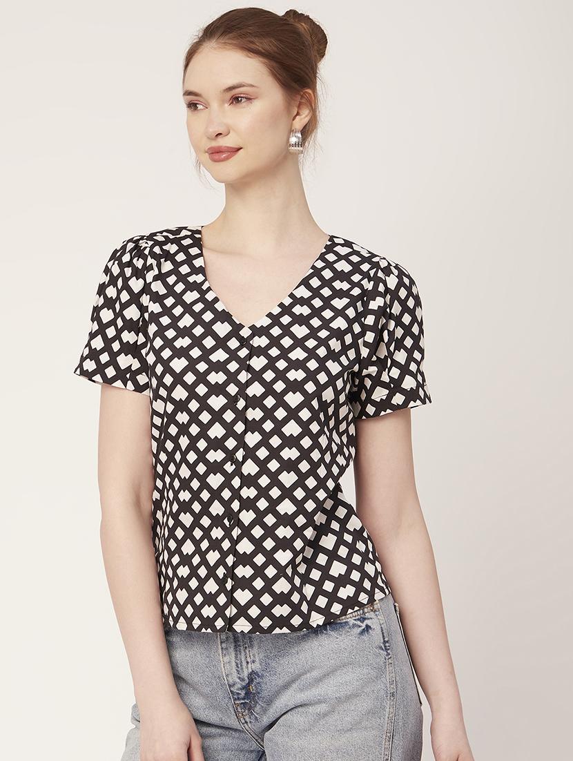 women's a line v neck top - 20152442 -  Zoom Image - 0