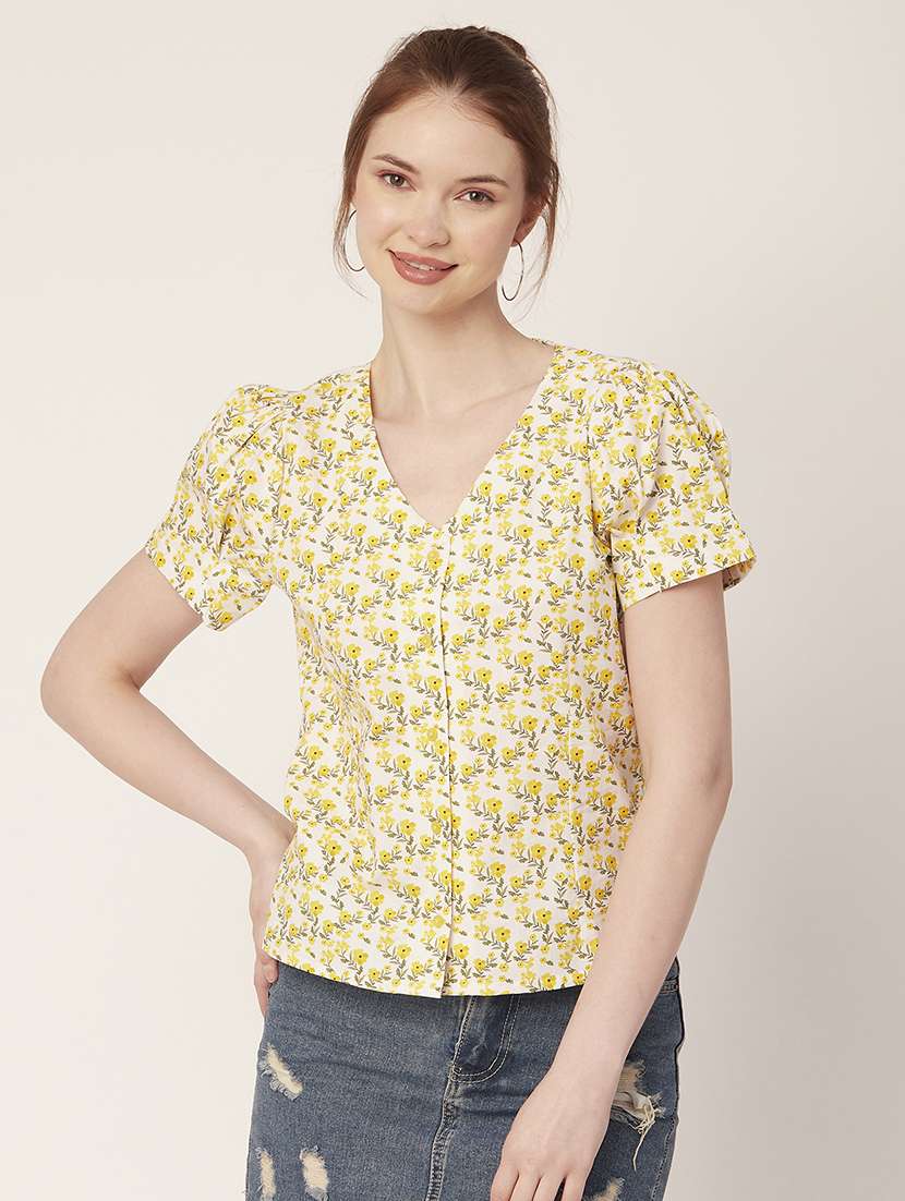 women's straight v neck top - 20152444 -  Zoom Image - 0