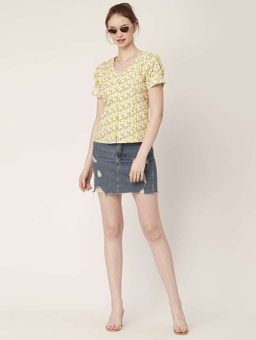 women's straight v neck top - 20152444 - Standard Image - 3