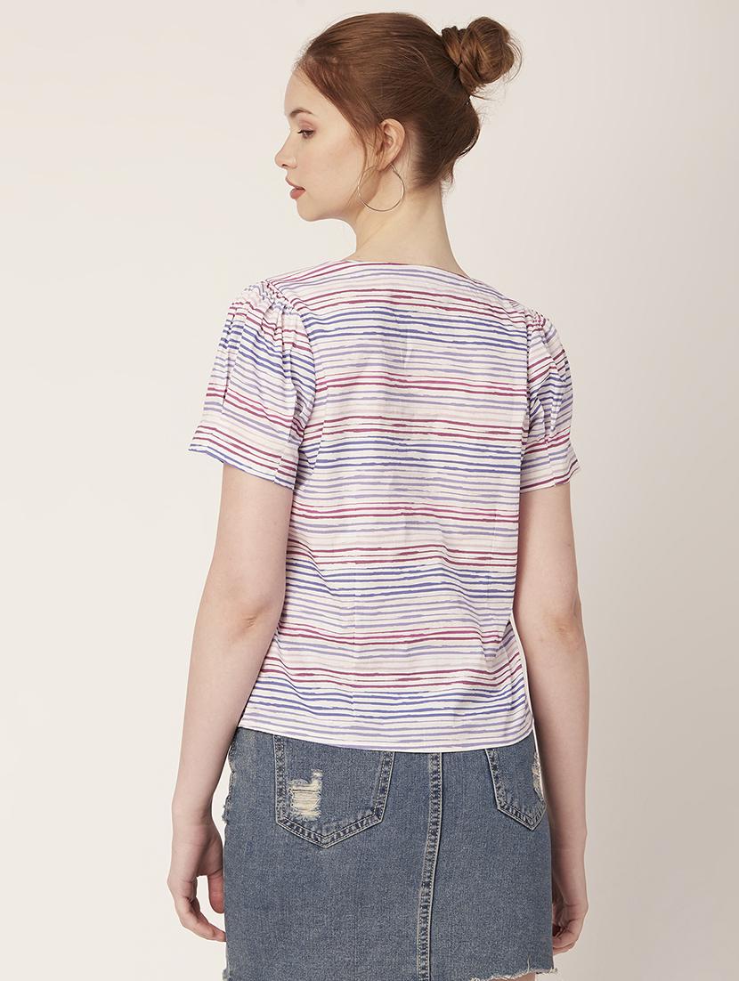 women's straight v neck top - 20152446 - Standard Image - 3