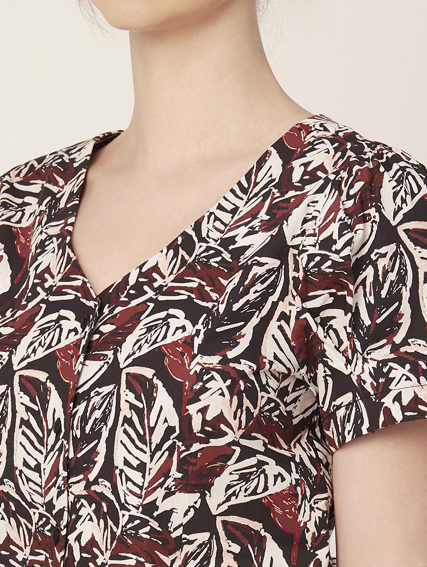 women's straight v neck top - 20152447 - Standard Image - 5