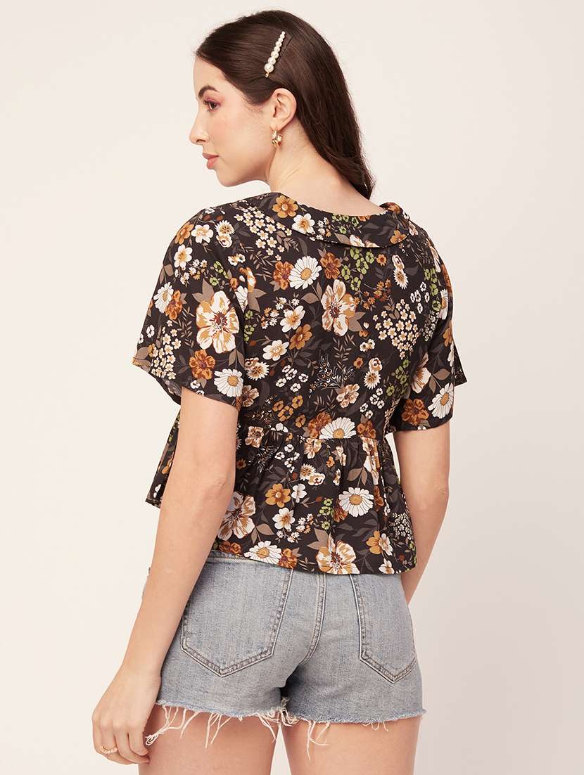 women's peplum overlap neck top - 20152450 -  Standard Image - 3