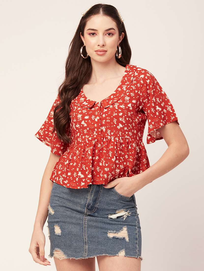 women's peplum collared top - 20152452 -  Zoom Image - 0