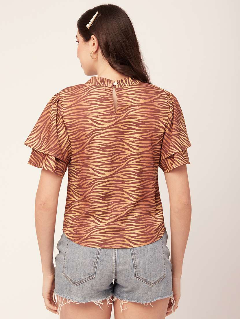 women's straight round neck top - 20152454 -  Standard Image - 3