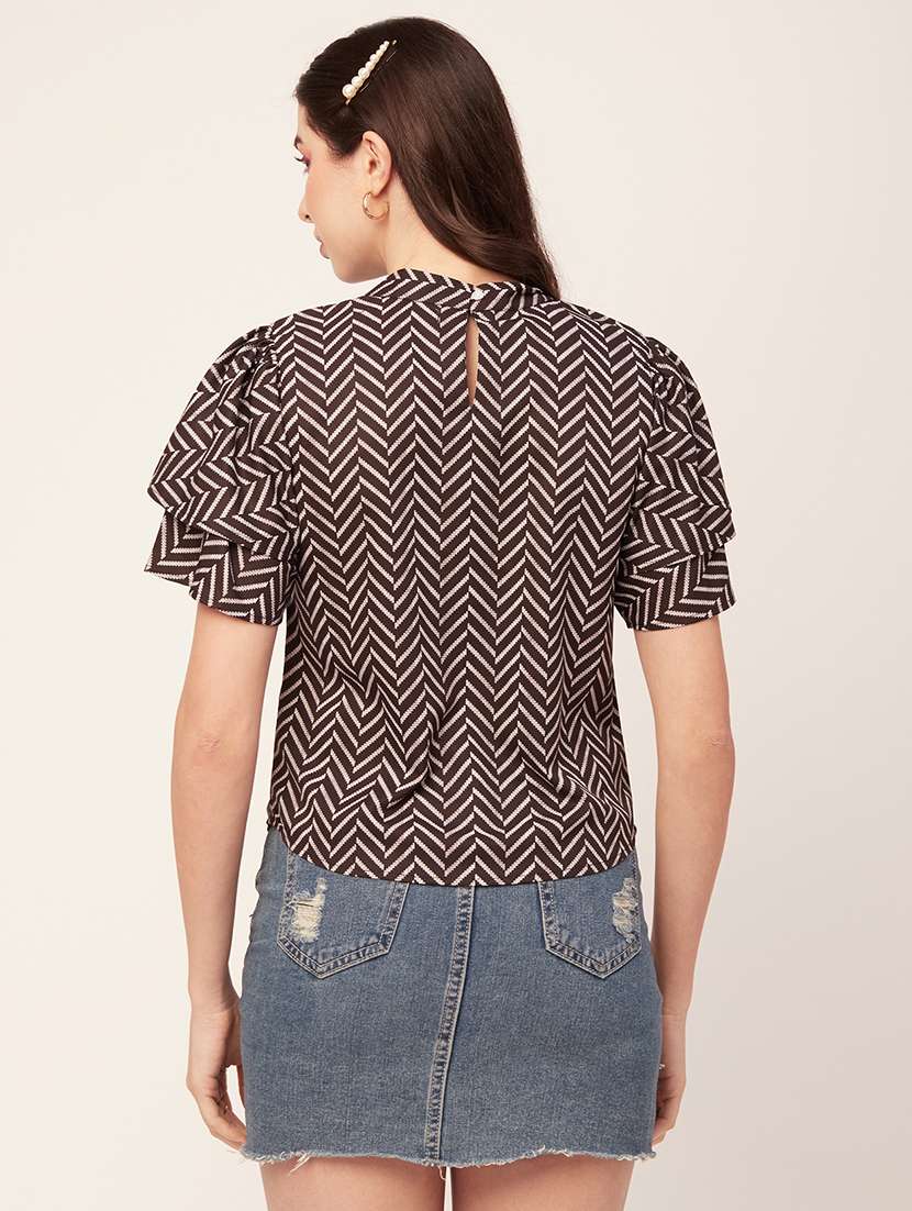 women's crop round neck top - 20152455 -  Standard Image - 3