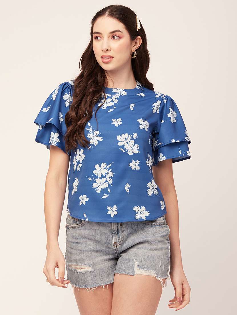 women's straight round neck top