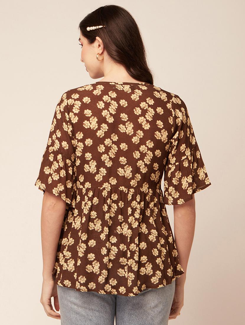 women's a line v neck top - 20152463 - Standard Image - 3