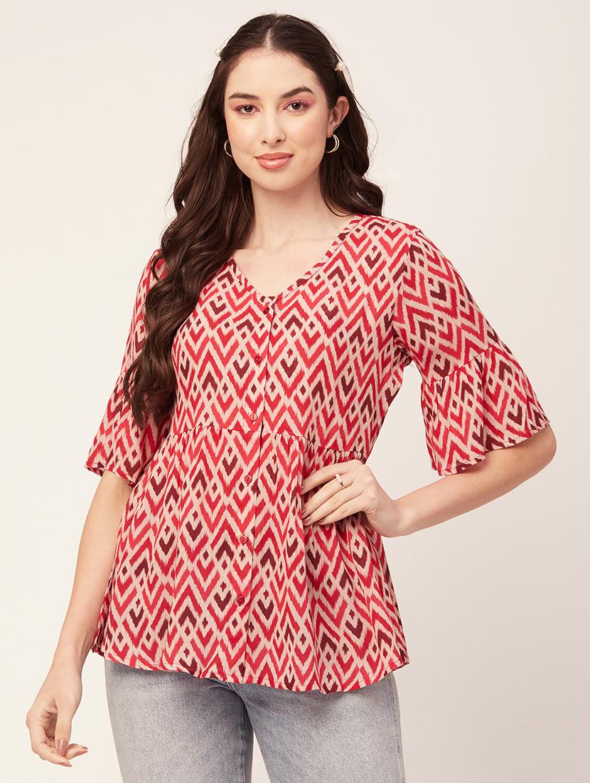 women's peplum v neck top
