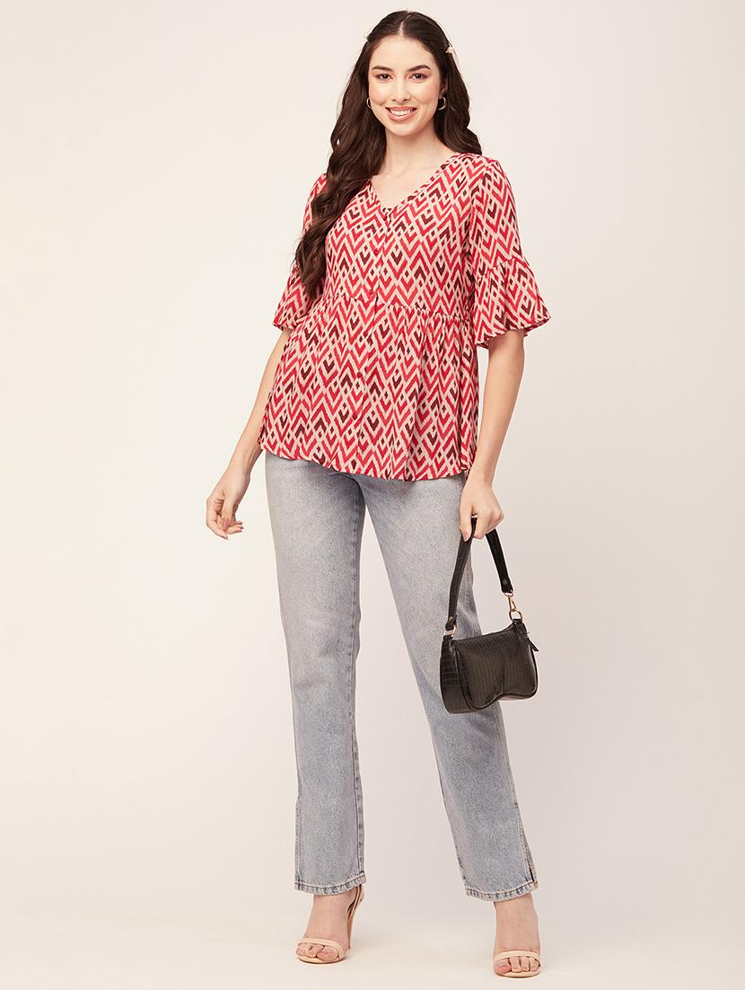 women's peplum v neck top - 20152464 - Standard Image - 3