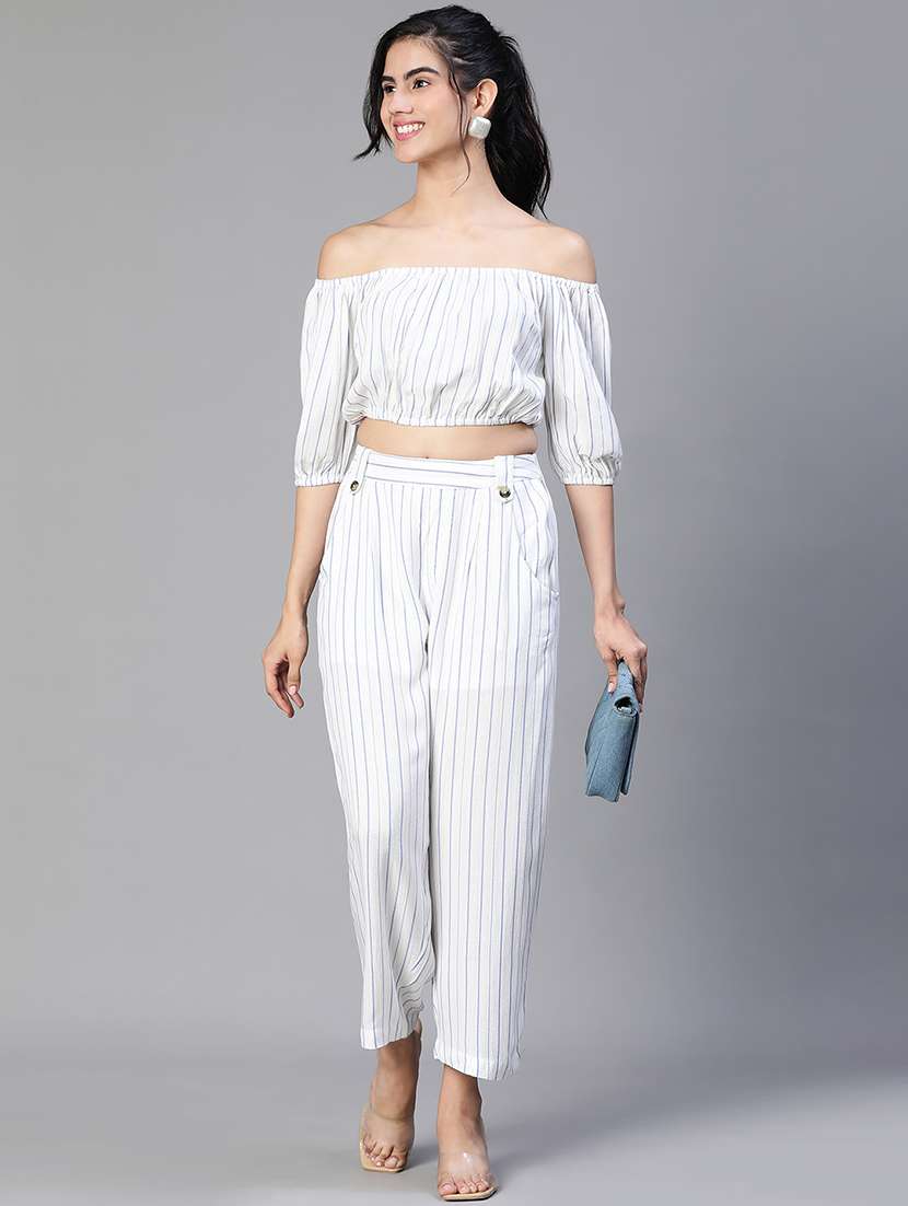 white striped printed flat front trouser - 20152506 -  Standard Image - 3