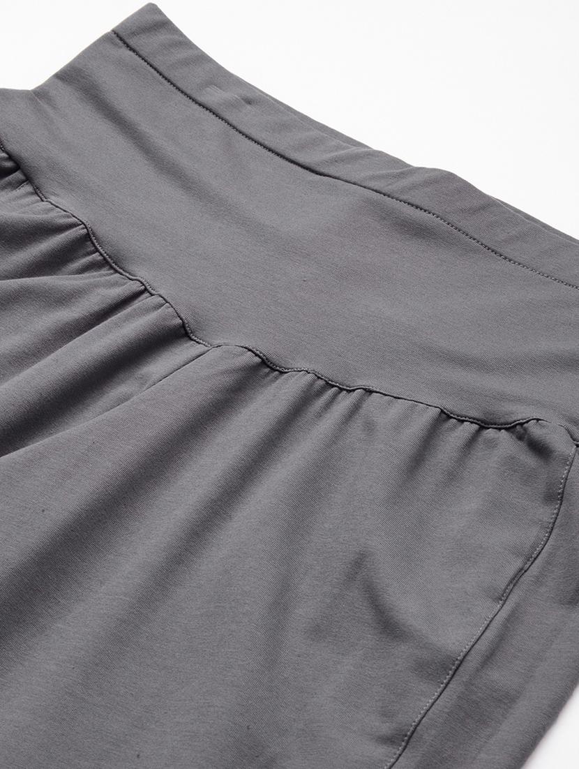 plus size grey solid slim fit trouser - 20152523 - Standard Image - 5
