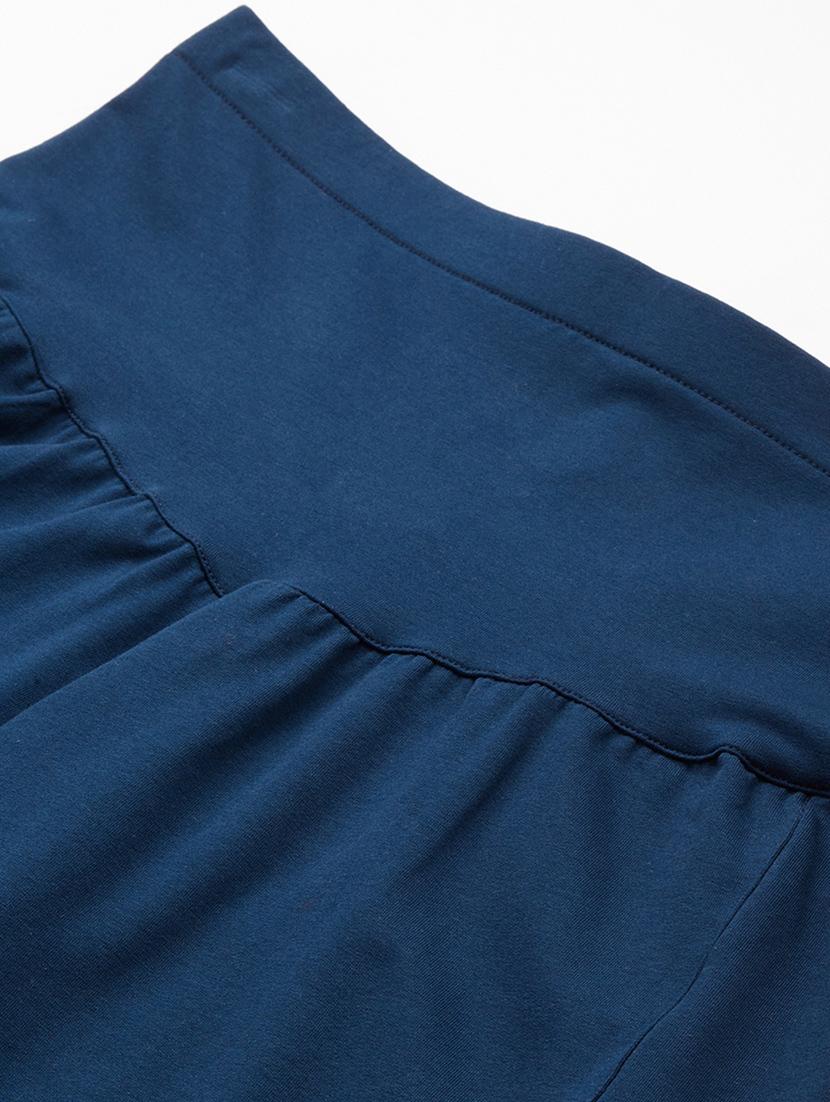 plus size blue solid slim fit trouser - 20152525 - Standard Image - 5