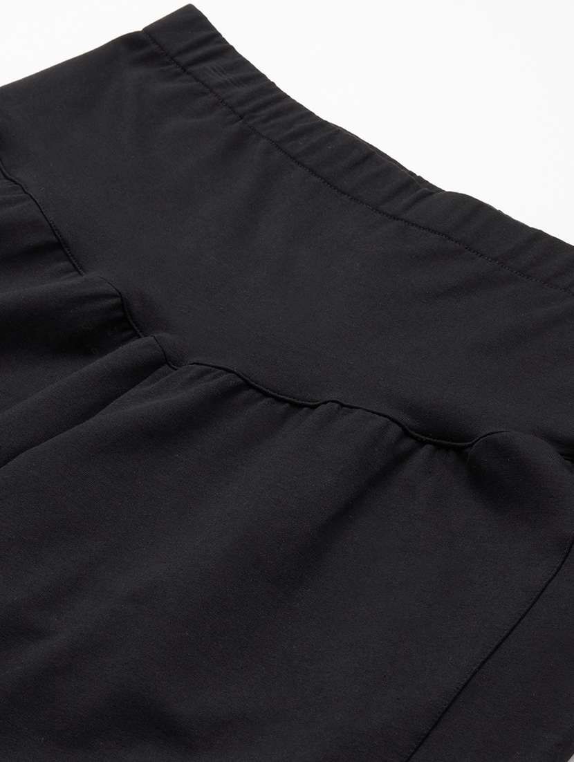 plus size black solid slim fit trouser - 20152526 -  Standard Image - 5