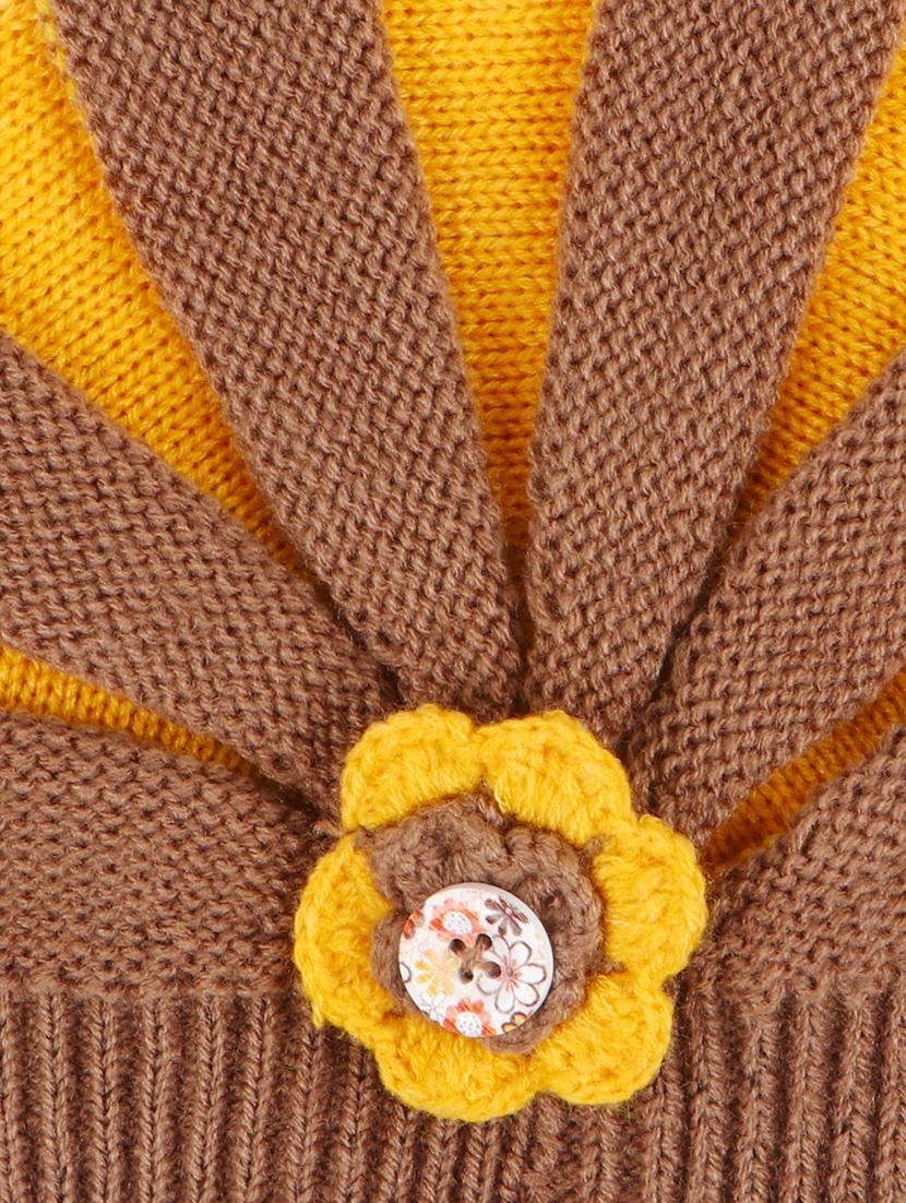color blocked knitted beanie cap - 20152615 - Standard Image - 3
