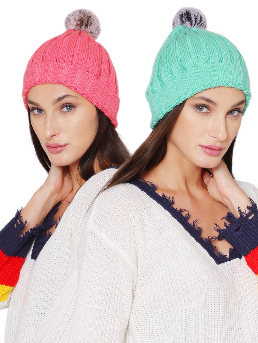 pack of 2 solid winter cap - 20152617 -  Zoom Image - 0