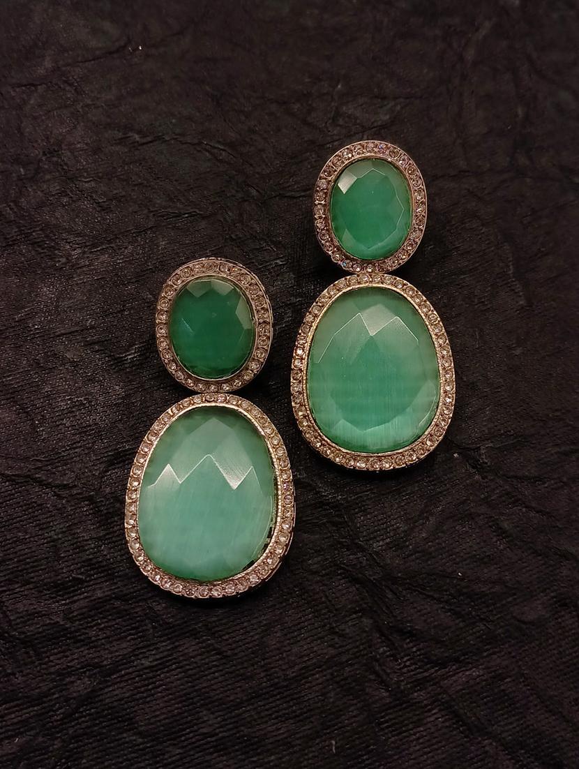 green alloy drop earring - 20152787 - Zoom Image - 0
