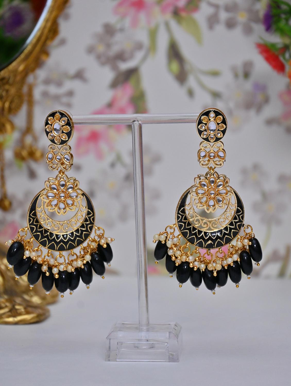 black brass chandballi earring - 20152830 - Zoom Image - 0