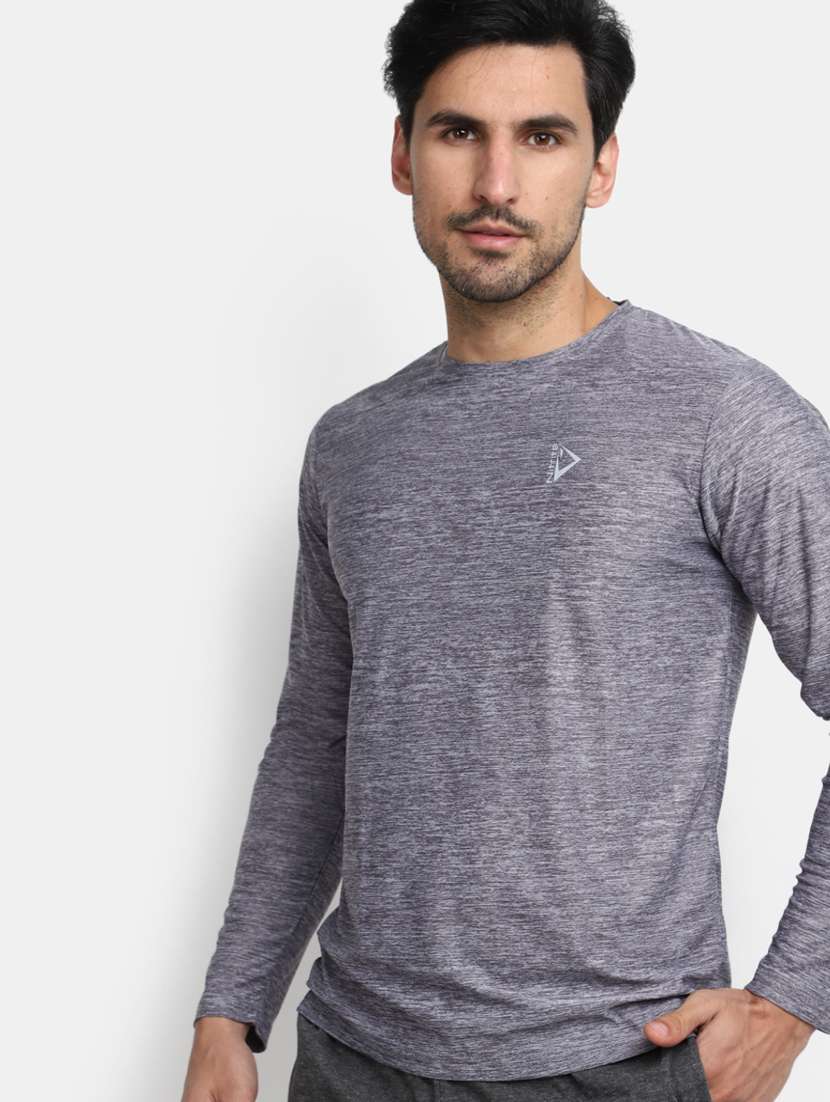 grey solid crew neck regular t-shirt - 20153221 -  Standard Image - 3