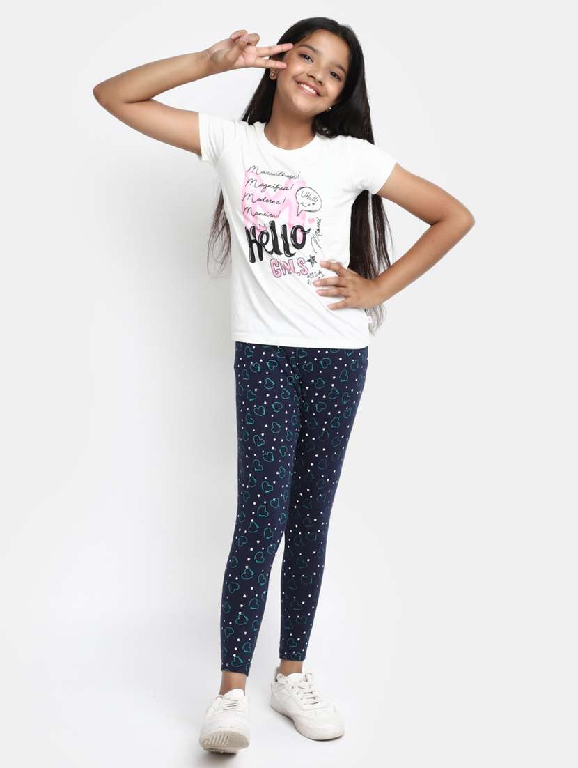 blue printed ankle length legging - 20153254 -  Standard Image - 3