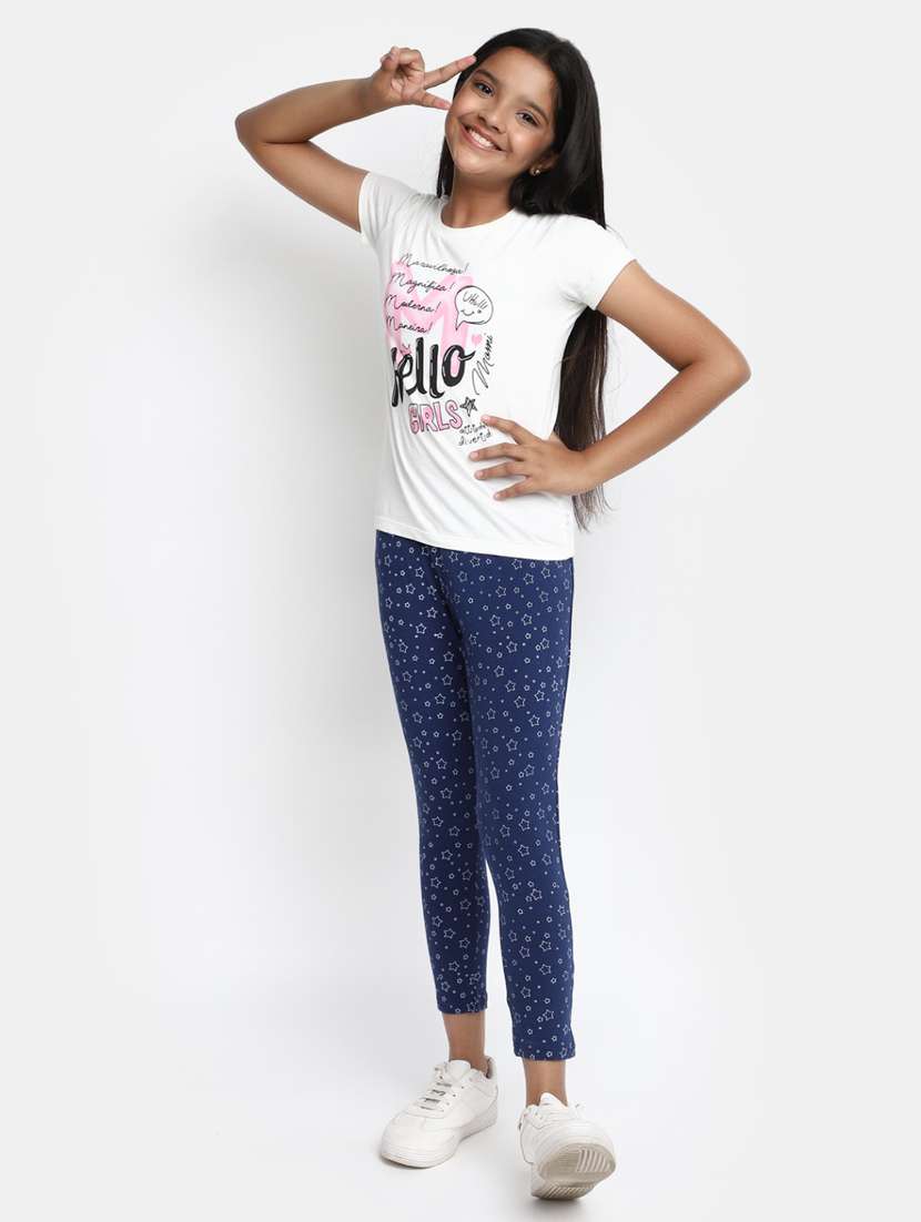 blue printed ankle length legging - 20153262 -  Standard Image - 3