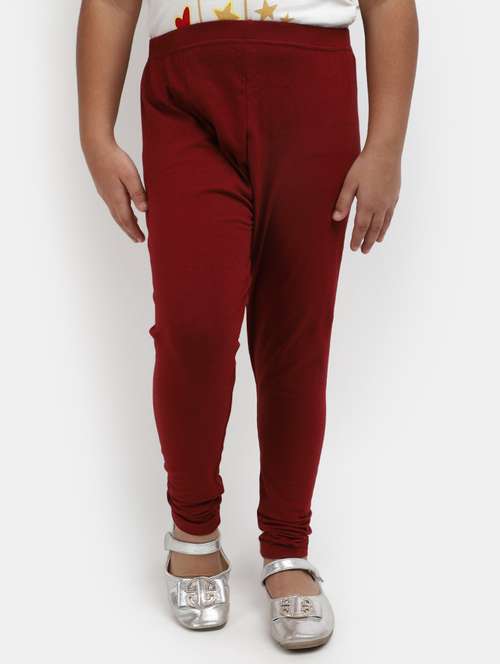 maroon solid ankle length legging - 20153264 - Standard Image - 0