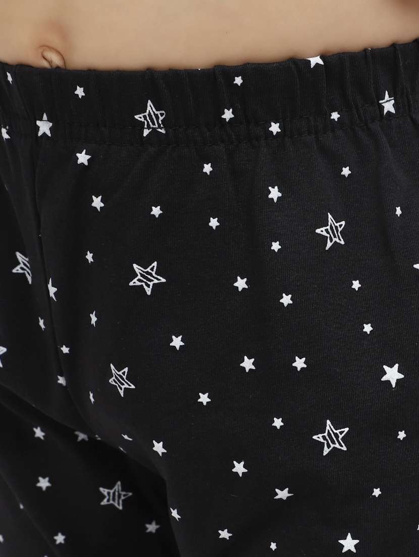 black printed ankle length legging - 20153265 -  Standard Image - 5