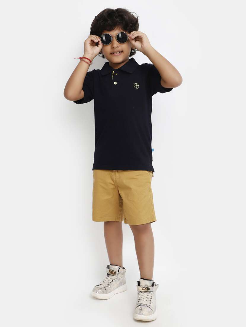 boys polo neck solids t-shirt - 20153289 -  Standard Image - 3