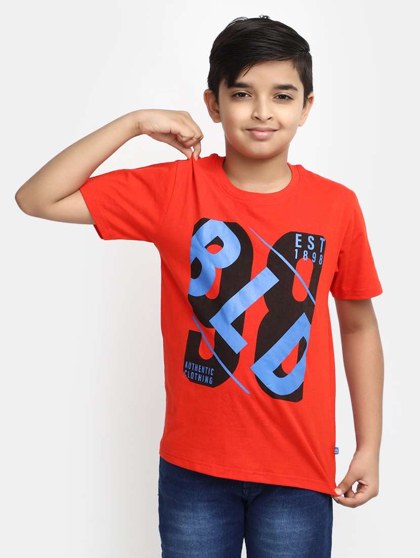 boys round neck printed t-shirt