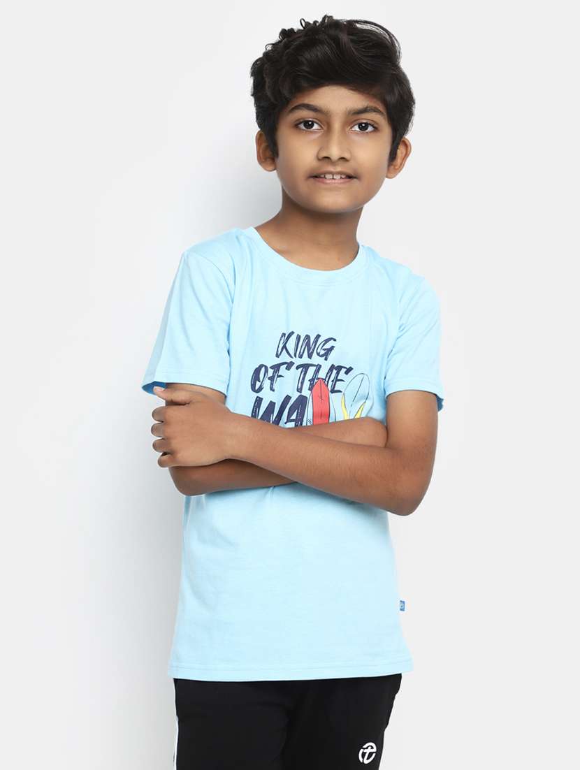 boys round neck printed t-shirt