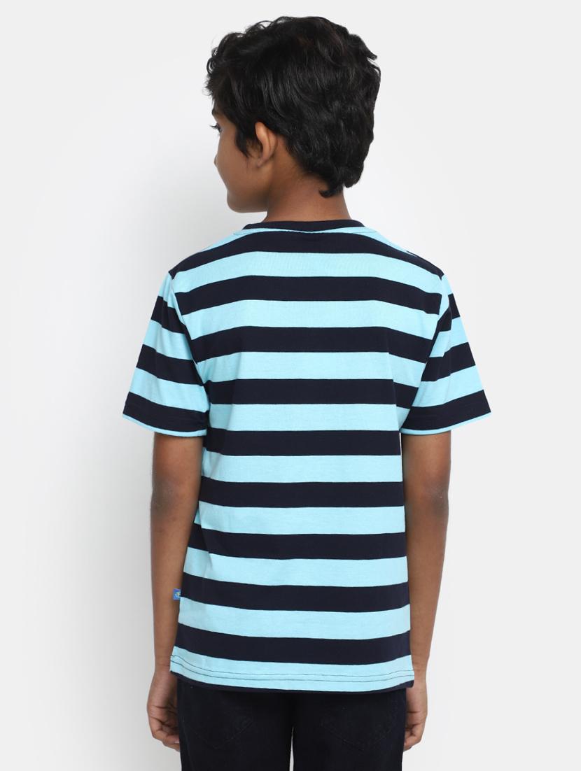 blue striped round neck t-shirt - 20153320 - Standard Image - 3