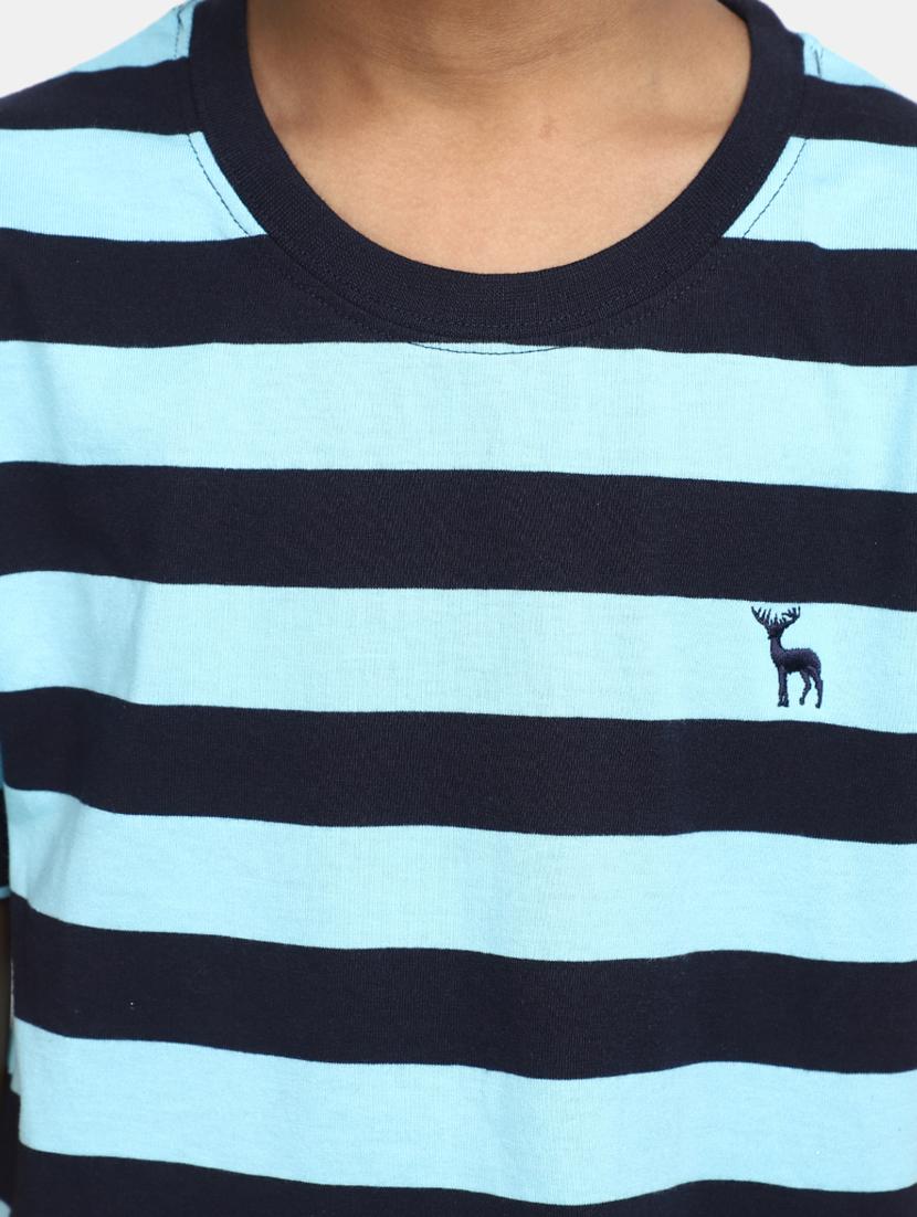 blue striped round neck t-shirt - 20153320 - Standard Image - 5