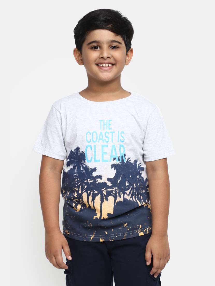 white round neck printed t-shirt