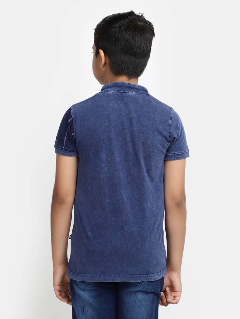 blue short sleeves printed  t-shirt - 20153371 -  Standard Image - 3