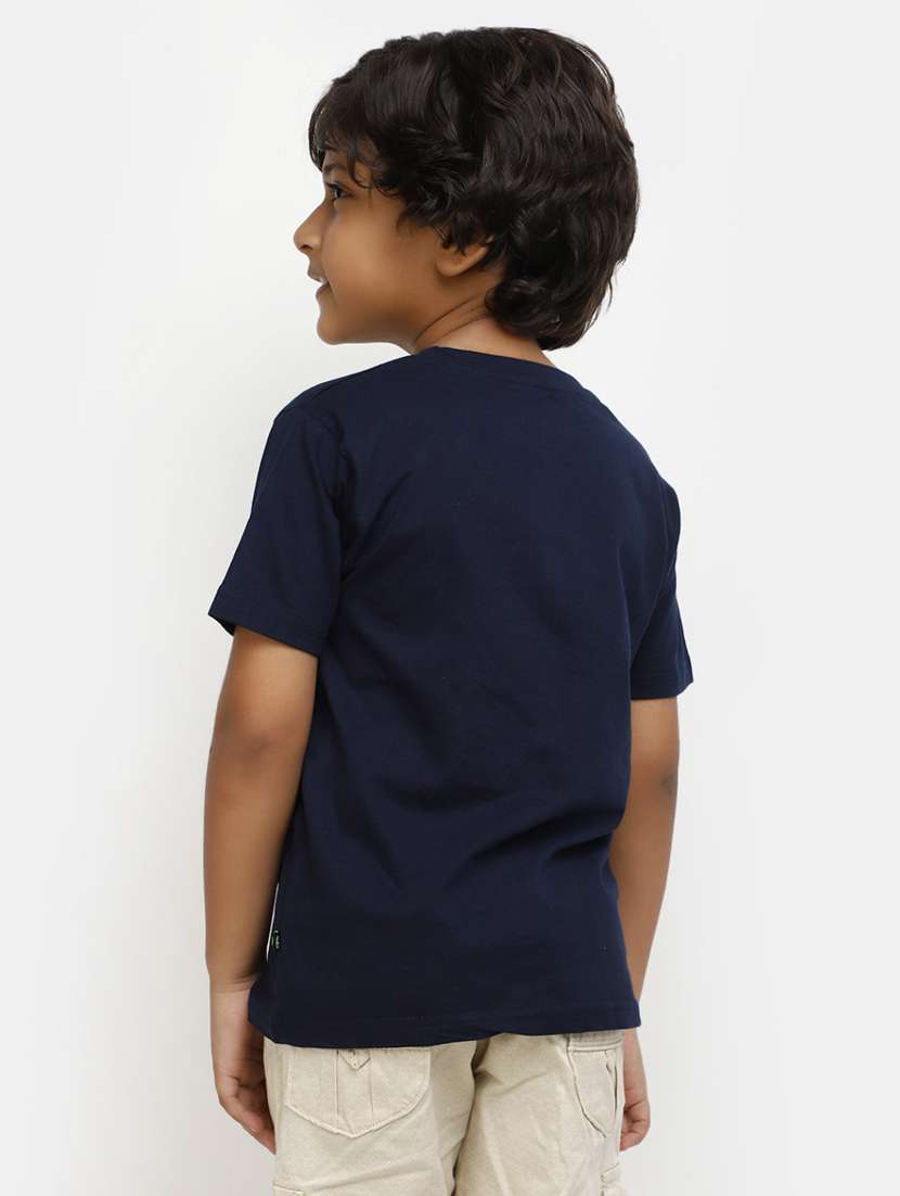 blue short sleeves printed  t-shirt - 20153381 -  Standard Image - 3