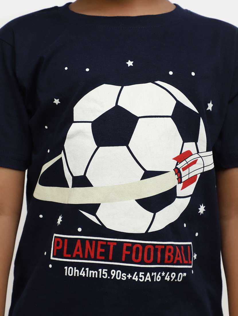 blue short sleeves printed  t-shirt - 20153381 -  Standard Image - 5