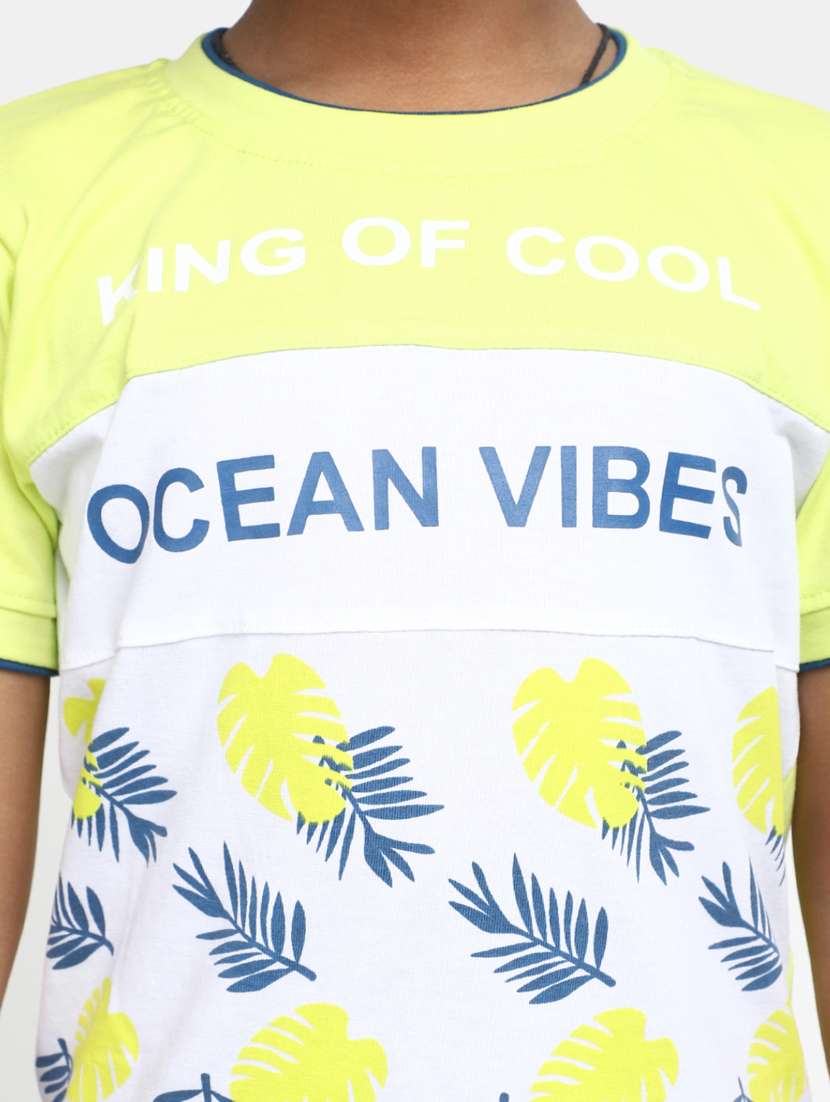 green printed short sleeves shorts twin set - 20153393 -  Standard Image - 5