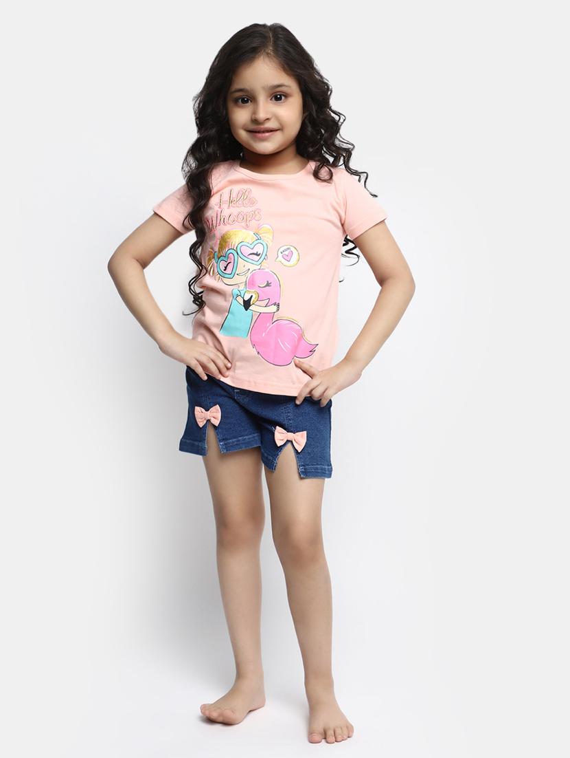 girls printed top & shorts twin set - 20153403 - Zoom Image - 0