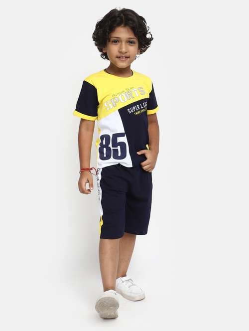 blue short sleeves printed shorts twin set - 20153490 - Standard Image - 0