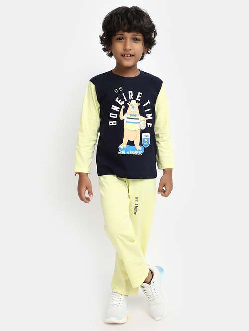 blue long sleeves printed full length twin set - 20153506 - Standard Image - 0