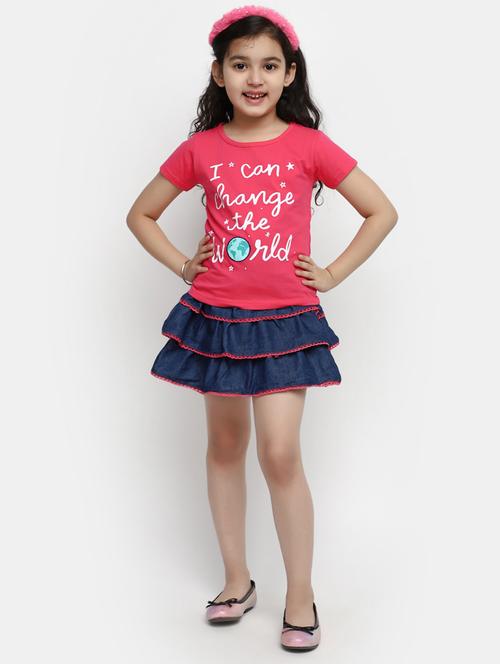 kids printed skirt top set - 20153518 - Standard Image - 0