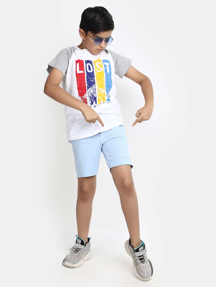 blue solid shorts - 20153611 -  Standard Image - 3