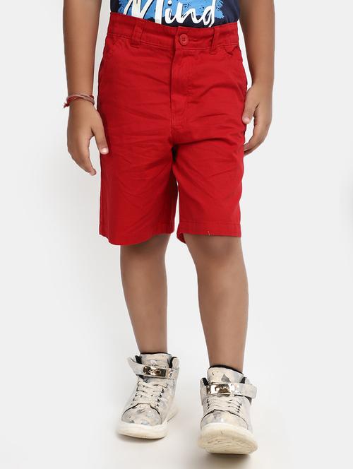 red solid shorts - 20153622 - Standard Image - 0