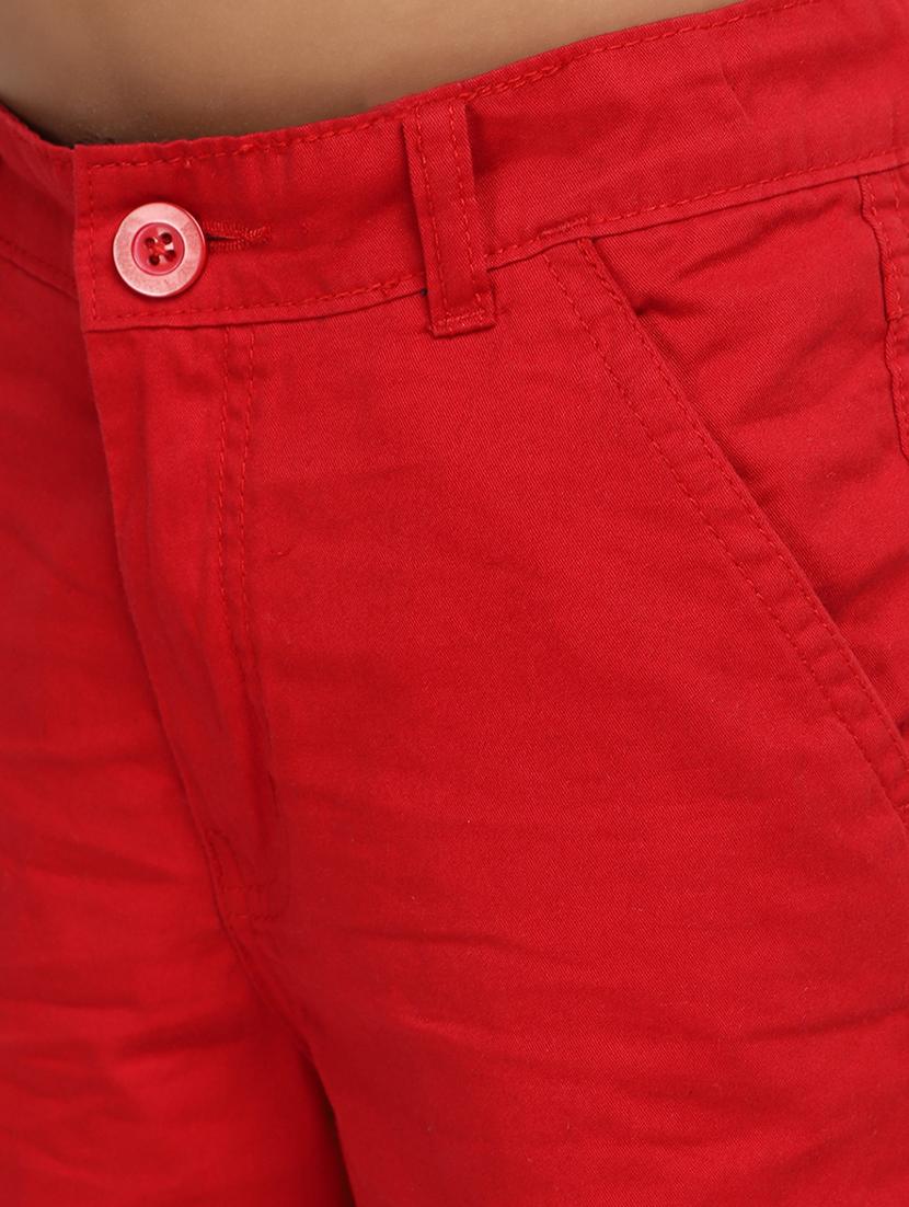 red solid shorts - 20153622 - Standard Image - 5