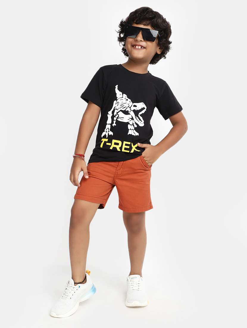 orange solid shorts - 20153627 -  Standard Image - 3