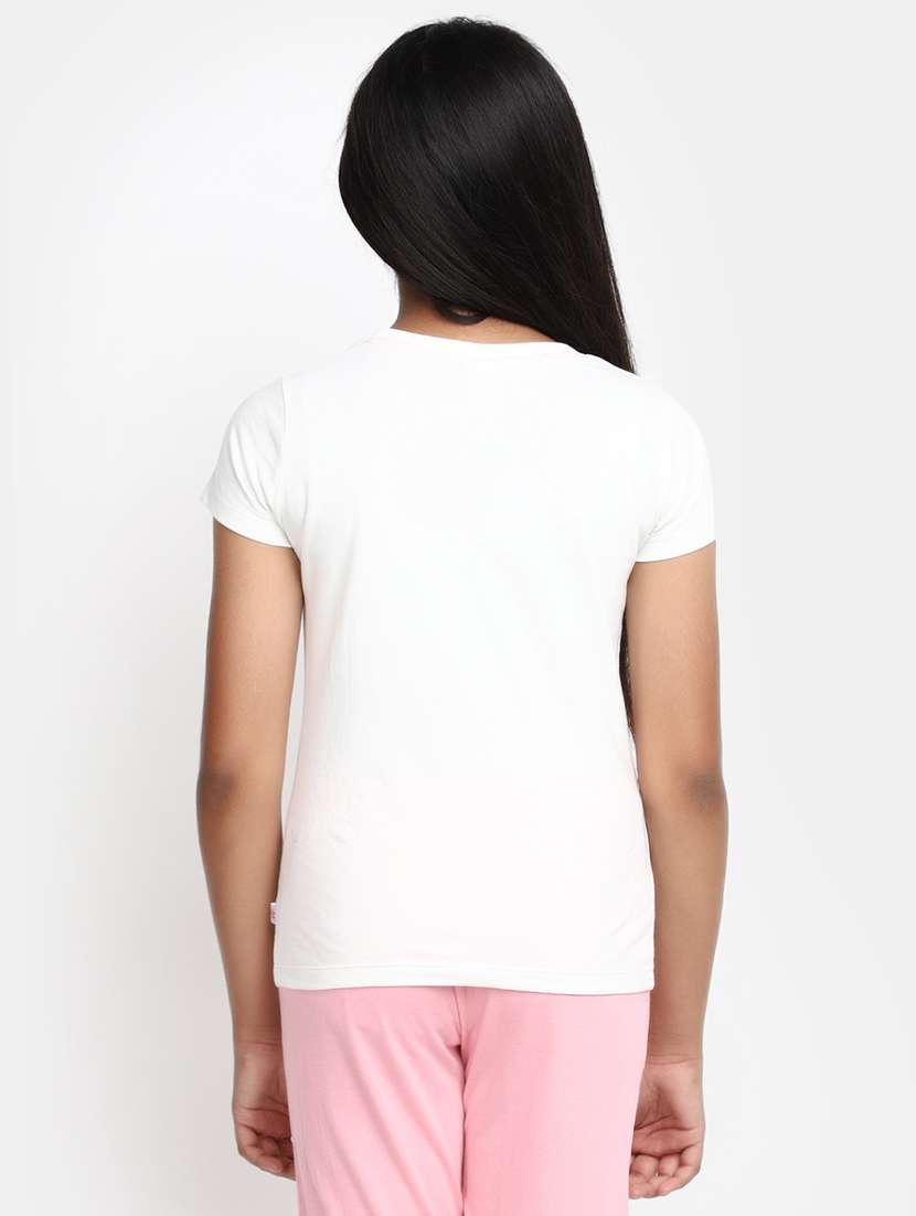 girls round neck printed regular tee - 20153682 -  Standard Image - 3