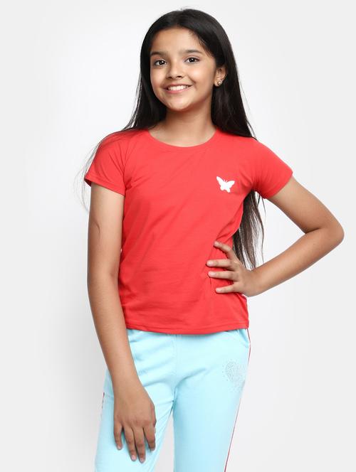 girls round neck printed regular tee - 20153687 - Standard Image - 0
